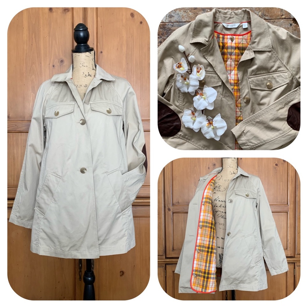 Liz Claiborne Trench Coat Jacket w/ Quilted Lining